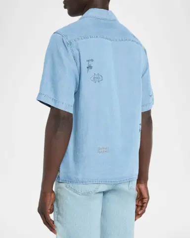 Scotch & Soda x Basquiat Men's Short-Sleeve Relaxed Shirt | Thumbnail 3 Scotch & Soda x Basquiat Men's Short-Sleeve Relaxed Shirt | Thumbnail 3
