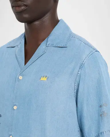 Scotch & Soda x Basquiat Men's Short-Sleeve Relaxed Shirt | Thumbnail 5 Scotch & Soda x Basquiat Men's Short-Sleeve Relaxed Shirt | Thumbnail 5