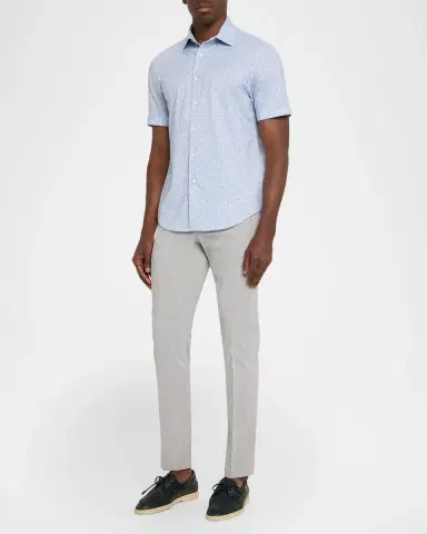 Bugatchi Men's Miles Bistro-Print OoohCotton 8-Way Stretch Short-Sleeve Shirt | Thumbnail 2 Bugatchi Men's Miles Bistro-Print OoohCotton 8-Way Stretch Short-Sleeve Shirt | Thumbnail 2
