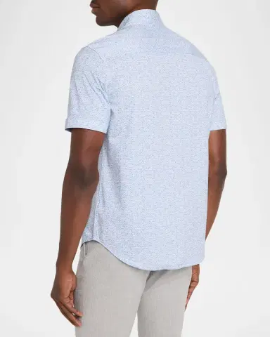 Bugatchi Men's Miles Bistro-Print OoohCotton 8-Way Stretch Short-Sleeve Shirt | Thumbnail 3 Bugatchi Men's Miles Bistro-Print OoohCotton 8-Way Stretch Short-Sleeve Shirt | Thumbnail 3