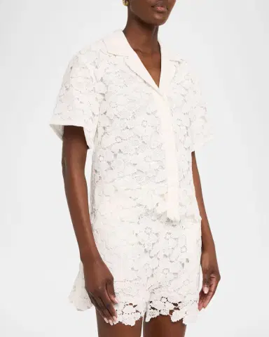 Simkhai Glenn Lace Camp Shirt | Thumbnail 4 Simkhai Glenn Lace Camp Shirt | Thumbnail 4