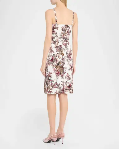 L'Agence Ida Button-Front Midi Dress | Thumbnail 3 L'Agence Ida Button-Front Midi Dress | Thumbnail 3