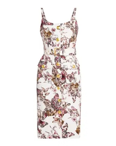 L'Agence Ida Button-Front Midi Dress | Thumbnail 1 L'Agence Ida Button-Front Midi Dress | Thumbnail 1