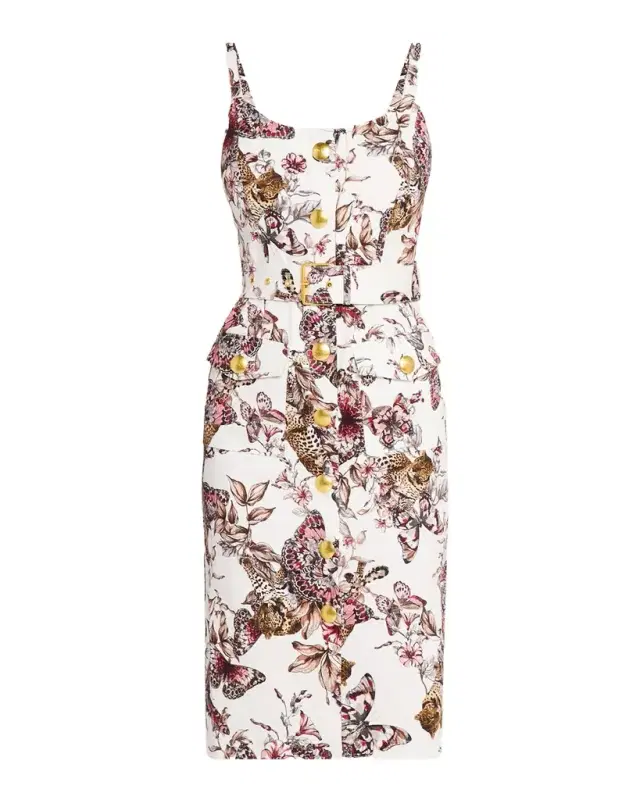 Ida Button-Front Midi Dress