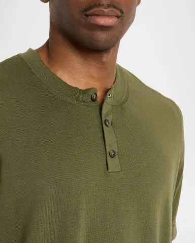Kiton Men's Cotton Knit Henley Shirt | Thumbnail 4