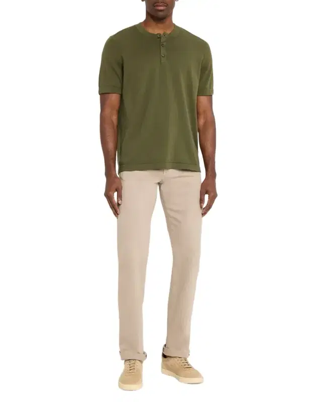 Kiton Men 's Cotton Knit Henley Shirt
