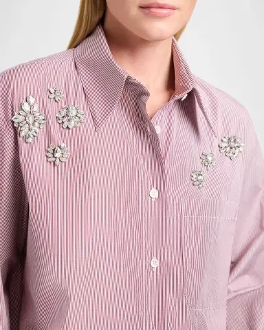 TWP J. D. Shirt in Super Fine Mini Stripe with Crystals | Thumbnail 5 TWP J. D. Shirt in Super Fine Mini Stripe with Crystals | Thumbnail 5