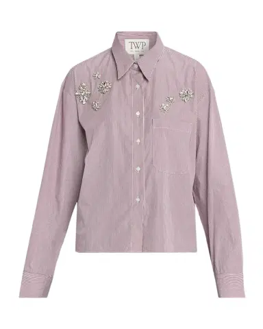 TWP J. D. Shirt in Super Fine Mini Stripe with Crystals | Thumbnail 1 TWP J. D. Shirt in Super Fine Mini Stripe with Crystals | Thumbnail 1