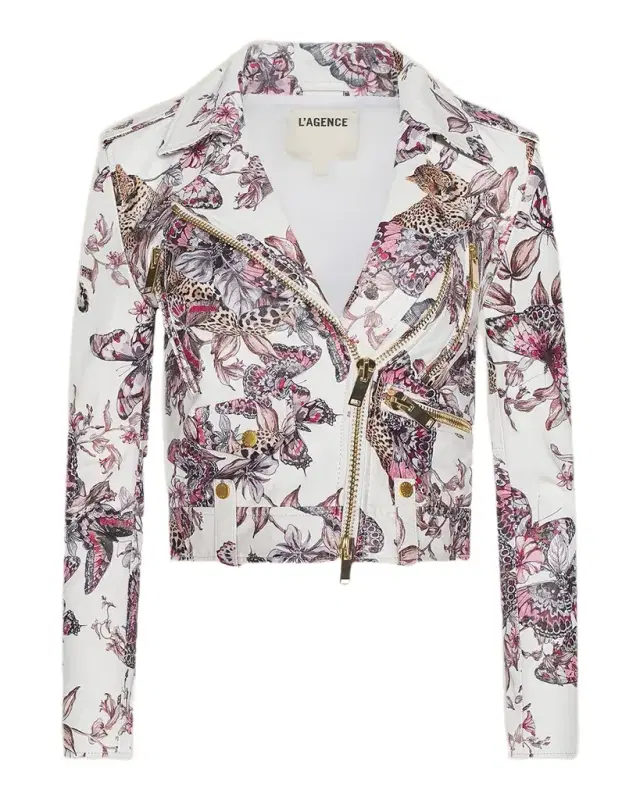 Blakely Printed Leather Biker Jacket