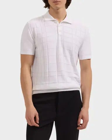 Bugatchi Men's Textured Grid Short-Sleeve Polo Sweater | Thumbnail 4 Bugatchi Men's Textured Grid Short-Sleeve Polo Sweater | Thumbnail 4