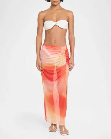 Simkhai Kensingten Printed Mesh Coverup Skirt | Thumbnail 2