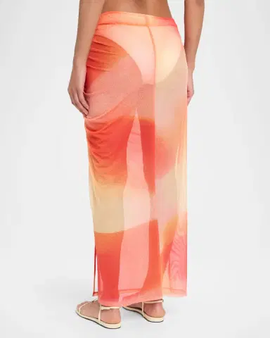 Simkhai Kensingten Printed Mesh Coverup Skirt | Thumbnail 3