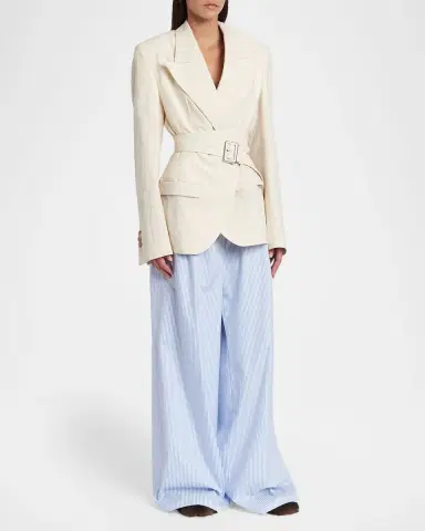 Dolce & Gabbana Strong-Shoulder Belted Wrap Blazer Jacket | Thumbnail 2