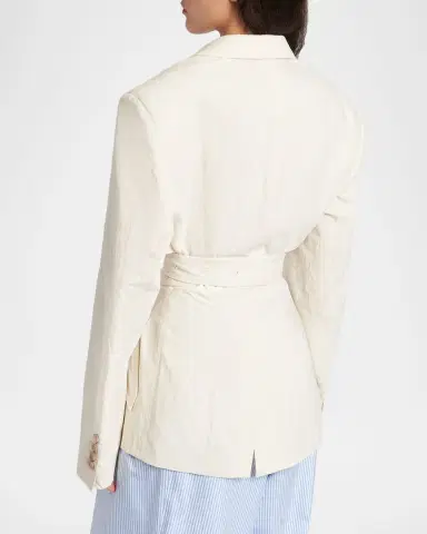 Dolce & Gabbana Strong-Shoulder Belted Wrap Blazer Jacket | Thumbnail 3