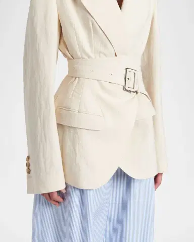 Dolce & Gabbana Strong-Shoulder Belted Wrap Blazer Jacket | Thumbnail 5