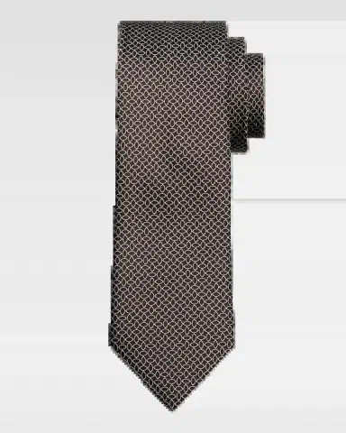 Zegna Men's Geometric Oval Silk Jacquard Tie | Thumbnail 2