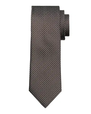 Zegna Men's Geometric Oval Silk Jacquard Tie | Thumbnail 1
