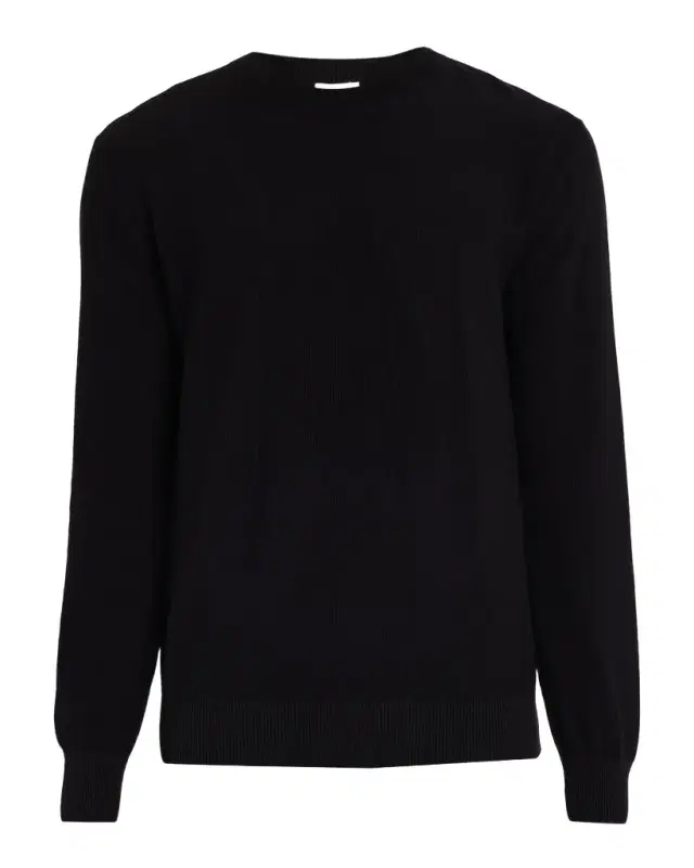 Saint Laurent Men 's Solid Cotton Crewneck Knit Sweater