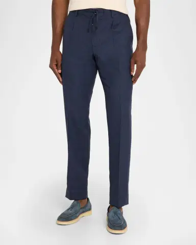 Stefano Ricci Men's Linen-Blend Drawstring Trousers | Thumbnail 3 Stefano Ricci Men's Linen-Blend Drawstring Trousers | Thumbnail 3
