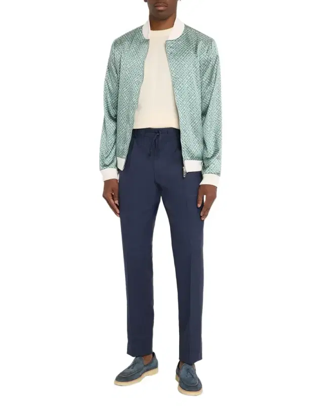 Men 's Linen-Blend Drawstring Trousers