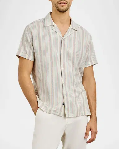 Rails Men's Short-Sleeve Amalfi Shirt in Stripes | Thumbnail 2