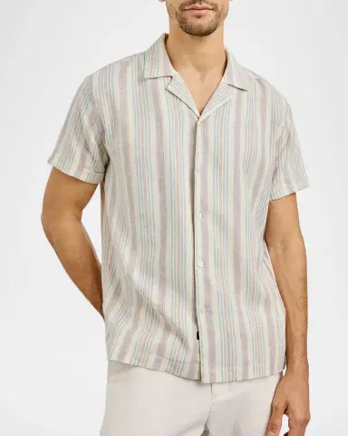 Rails Men's Short-Sleeve Amalfi Shirt in Stripes | Thumbnail 4