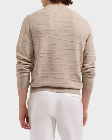 Bugatchi Men's Chain-Link Crewneck Sweater | Thumbnail 3 Bugatchi Men's Chain-Link Crewneck Sweater | Thumbnail 3