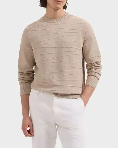 Bugatchi Men's Chain-Link Crewneck Sweater | Thumbnail 4 Bugatchi Men's Chain-Link Crewneck Sweater | Thumbnail 4