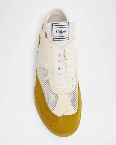 Chloé Kick Mixed Leather Retro Low-Top Sneakers | Thumbnail 4
