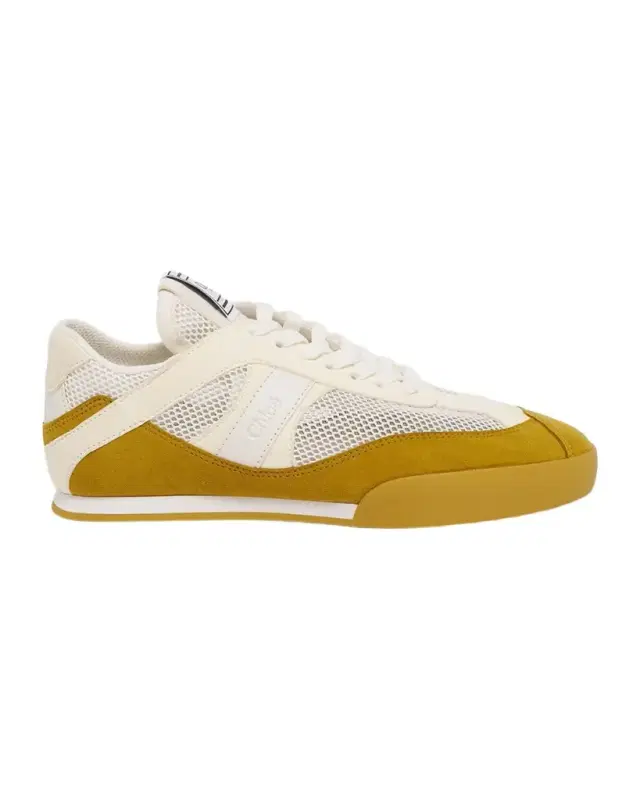 Chloe Kick Mixed Leather Retro Low-Top Sneakers