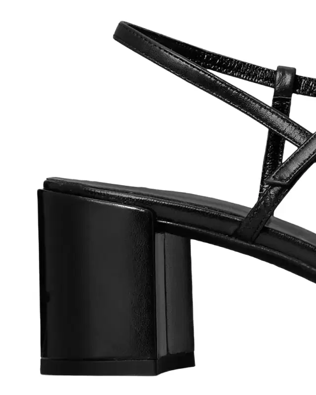 Gigi Leather Block-Heel Sandals