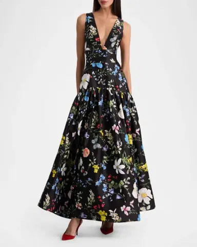 ALICE + OLIVIA Lila Structured Maxi Dress | Thumbnail 3 ALICE + OLIVIA Lila Structured Maxi Dress | Thumbnail 3