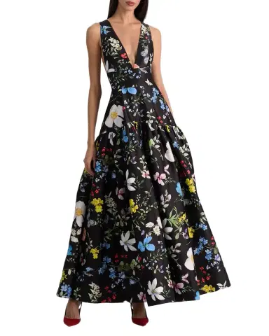 ALICE + OLIVIA Lila Structured Maxi Dress | Thumbnail 1 ALICE + OLIVIA Lila Structured Maxi Dress | Thumbnail 1