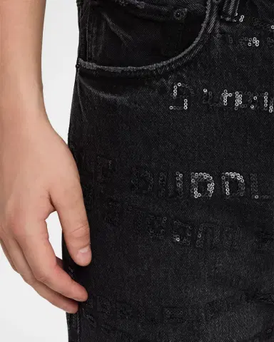 PURPLE Men 's P011 Sequins Wordmark Jeans | Thumbnail 5 PURPLE Men 's P011 Sequins Wordmark Jeans | Thumbnail 5