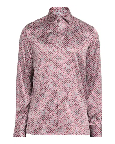 Stefano Ricci Men's Silk Geometric Classic-Fit Sport Shirt | Thumbnail 1 Stefano Ricci Men's Silk Geometric Classic-Fit Sport Shirt | Thumbnail 1