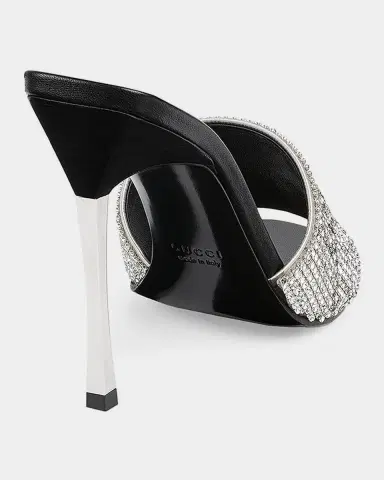 Gucci Bombshell 115mm Crystal-Embellished Mesh Stiletto Sandals | Thumbnail 2 Gucci Bombshell 115mm Crystal-Embellished Mesh Stiletto Sandals | Thumbnail 2