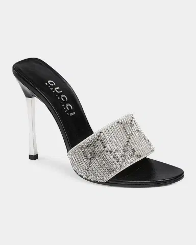 Gucci Bombshell 115mm Crystal-Embellished Mesh Stiletto Sandals | Thumbnail 5 Gucci Bombshell 115mm Crystal-Embellished Mesh Stiletto Sandals | Thumbnail 5