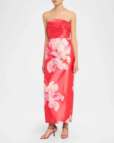 Milly Ciara Strapless Floral-Print Maxi Dress | Thumbnail 4
