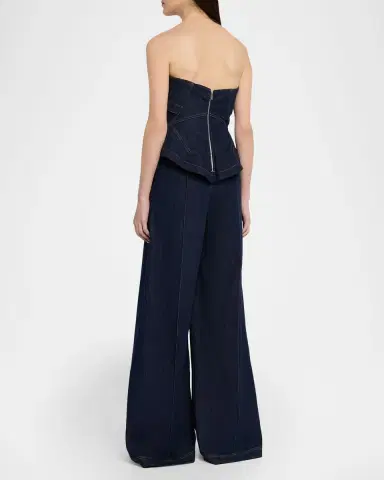 Et Ochs Jordan Strapless Corset Denim Jumpsuit | Thumbnail 3