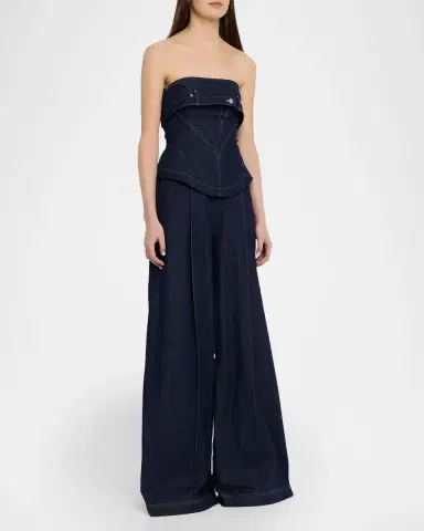 Et Ochs Jordan Strapless Corset Denim Jumpsuit | Thumbnail 4