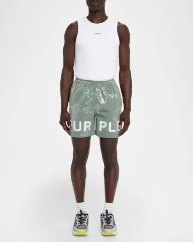 PURPLE Men's Sequin Camouflage All Round Pull-On Shorts | Thumbnail 2 PURPLE Men's Sequin Camouflage All Round Pull-On Shorts | Thumbnail 2