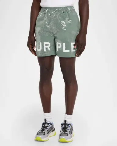 PURPLE Men's Sequin Camouflage All Round Pull-On Shorts | Thumbnail 4 PURPLE Men's Sequin Camouflage All Round Pull-On Shorts | Thumbnail 4