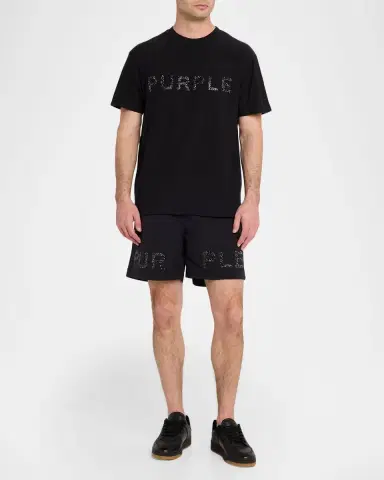 PURPLE Men's Tonal Glitterized Logo T-Shirt | Thumbnail 2