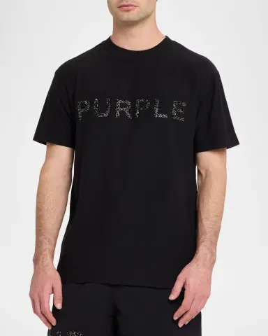 PURPLE Men's Tonal Glitterized Logo T-Shirt | Thumbnail 4