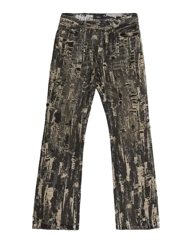 Men 's P026 Bead Splatter Destroy Jeans