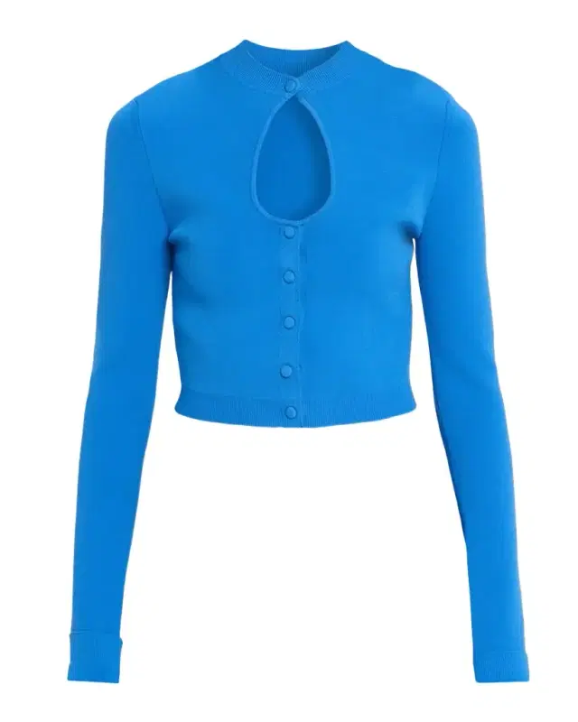 Rue Cutout Button-Down Knit Cardigan