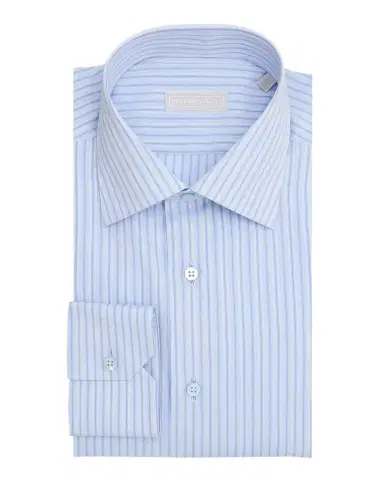 Stefano Ricci Men's Cotton Tonal Double-Stripe Dress Shirt | Thumbnail 1 Stefano Ricci Men's Cotton Tonal Double-Stripe Dress Shirt | Thumbnail 1