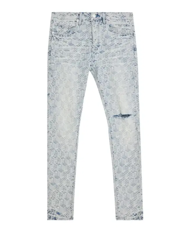 PURPLE Men 's Jacquard Monogram Skinny Jeans