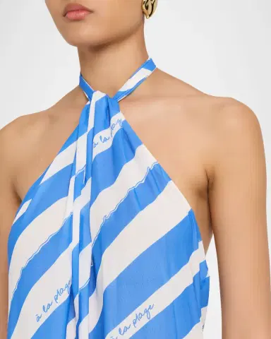 Milly Ava Striped Halter Maxi Dress | Thumbnail 5 Milly Ava Striped Halter Maxi Dress | Thumbnail 5