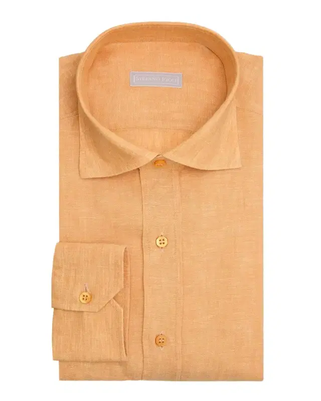 Men 's Solid Linen Classic-Fit Dress Shirt